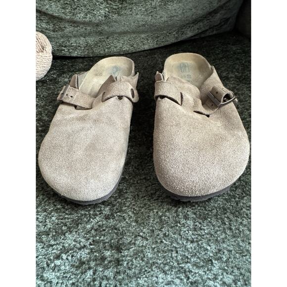 Size 9-9.5 (EU 40) - Birkenstock Boston Suede - Taupe - Womens - Picture 4 of 10